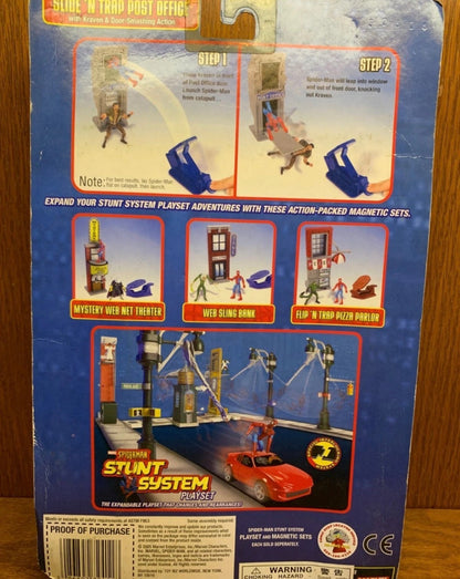 Vintage 2005 Spiderman Slide 'N Trap Post Office with Kraven & Door-Smashing Action Toy Biz