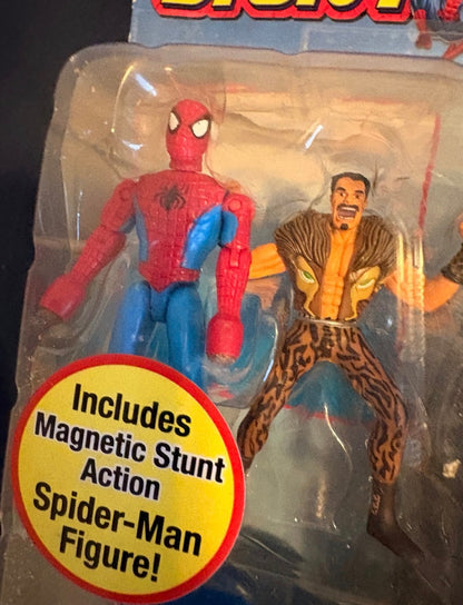 Vintage 2005 Spiderman Slide 'N Trap Post Office with Kraven & Door-Smashing Action Toy Biz