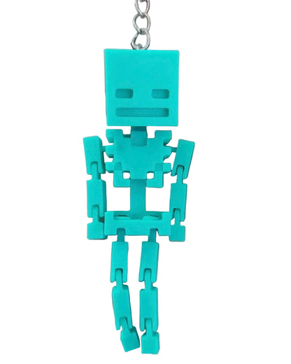 3D Printed Minecraft Highly Articulated Skeleton Keychain/Pendant (metal keychain not included)